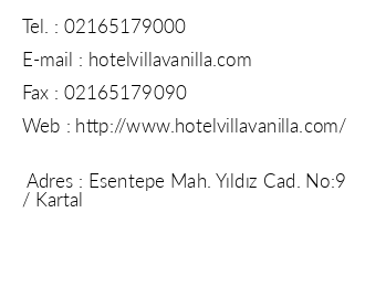 Hotel Villa Vanilla iletiim bilgileri